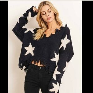 Miracle distressed star sweater S/M